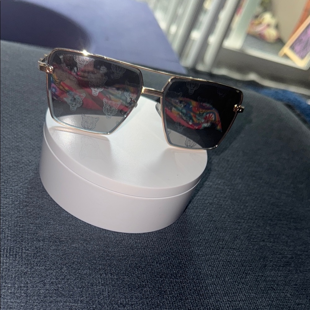 Gold Sunglasses with Black Lenses